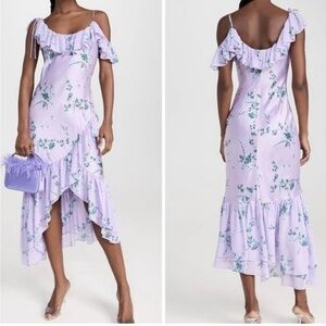 Cinq A Sept Kersti Floral Print Asymmetric 100% Silk Dress